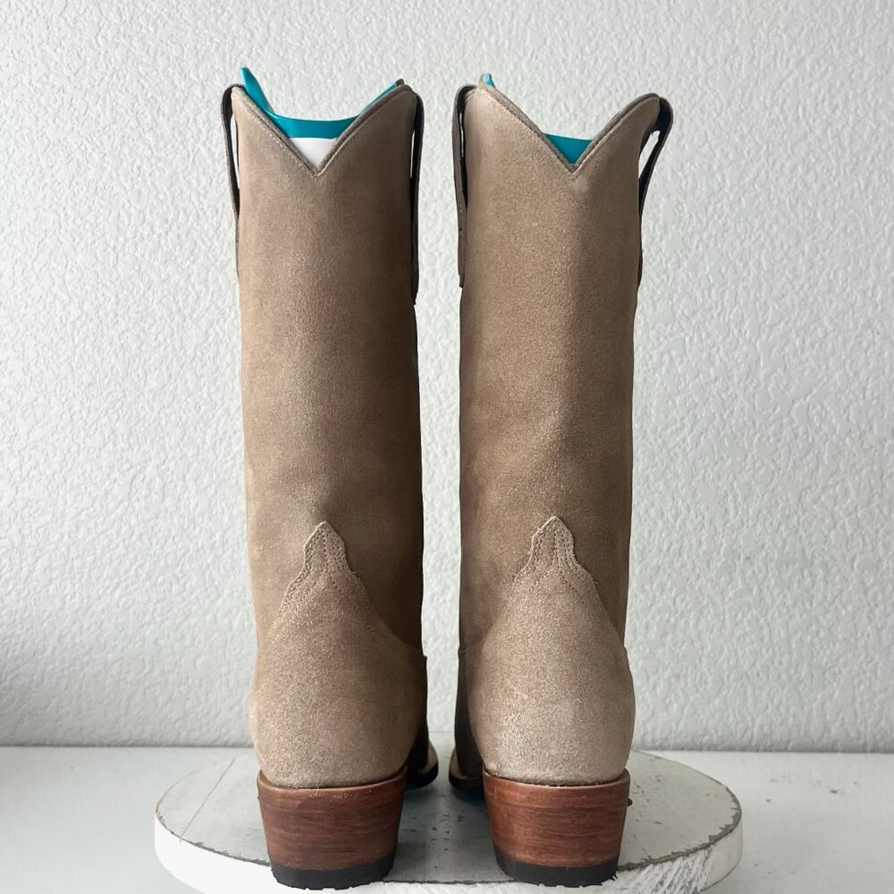 Lane EMMA JANE Womens Cowboy Boots 7.5 Latte Suede Western Cowgirl Mid Calf Tall - Picture 3 of 11